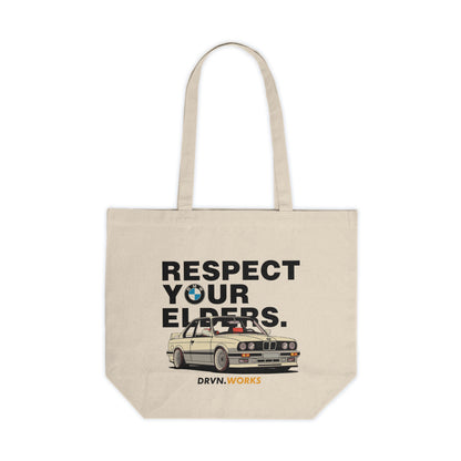 BMW E30 Respect Your Elders Tote Bag